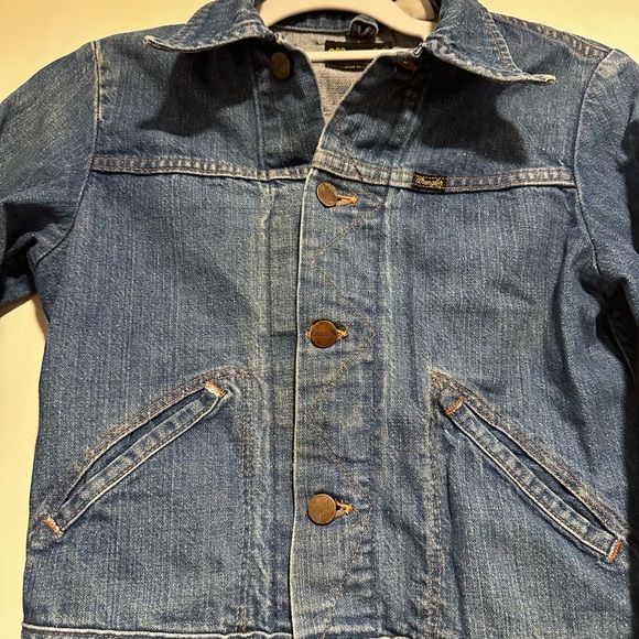 Vintage 1970s Kids Wrangler Denim Trucker Jean Jacket. Copper Logo Buttons. - Picture 12 of 14